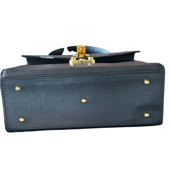 Vintage from 1960 Gucci Lady padlock  top handle black leather 100% authentic - Picture 14 of 17